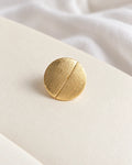 Split oval 18K gold plated textured statement ring - view 3