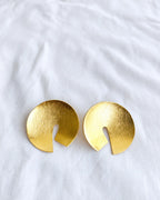 Pair of geometric gold statement studs