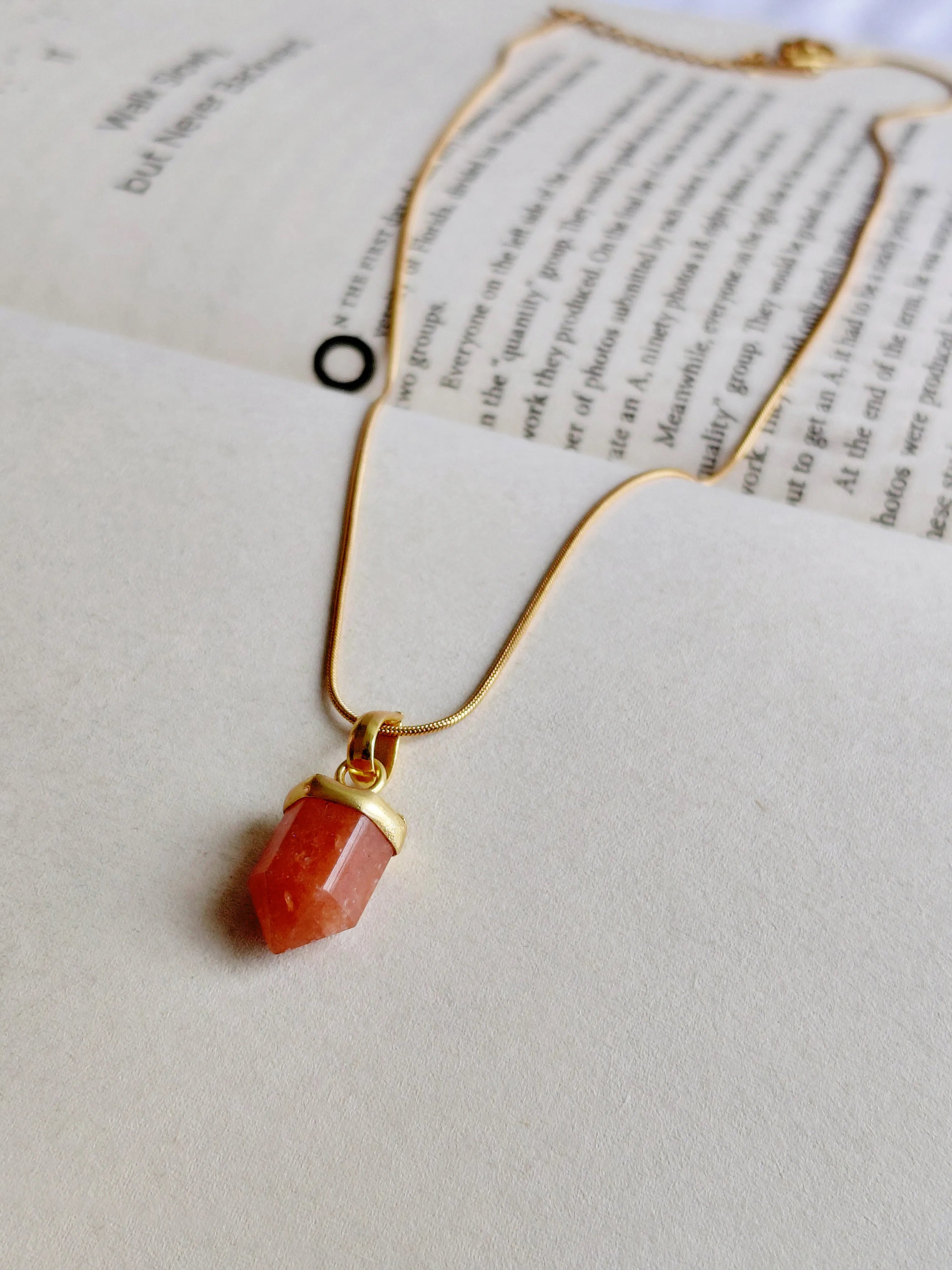 Natural orange Carnelian necklace for women