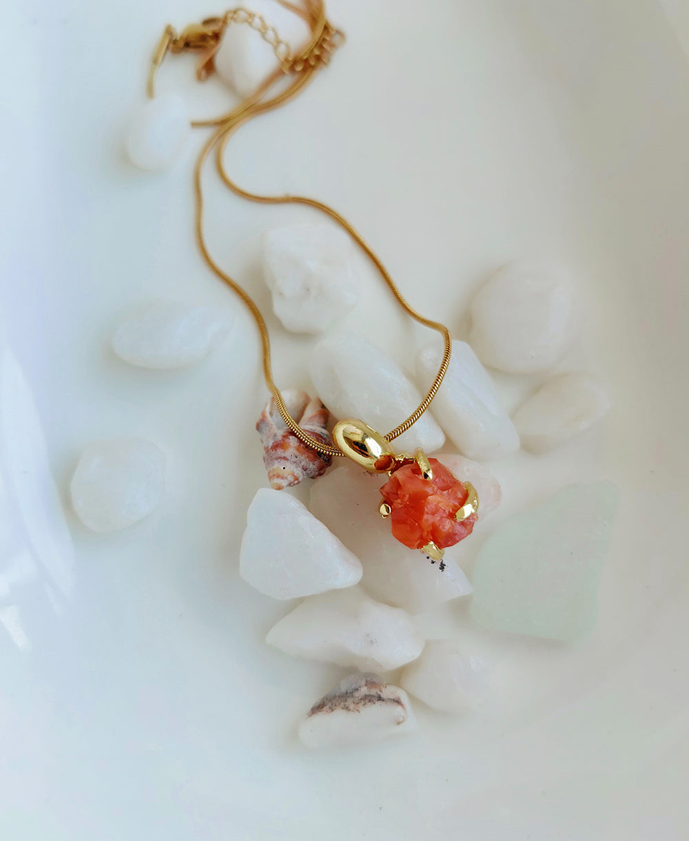 Sun Ember Carnelian 18K Gold Plated Necklace