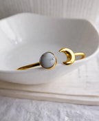 Howlite Moon Open Bangle