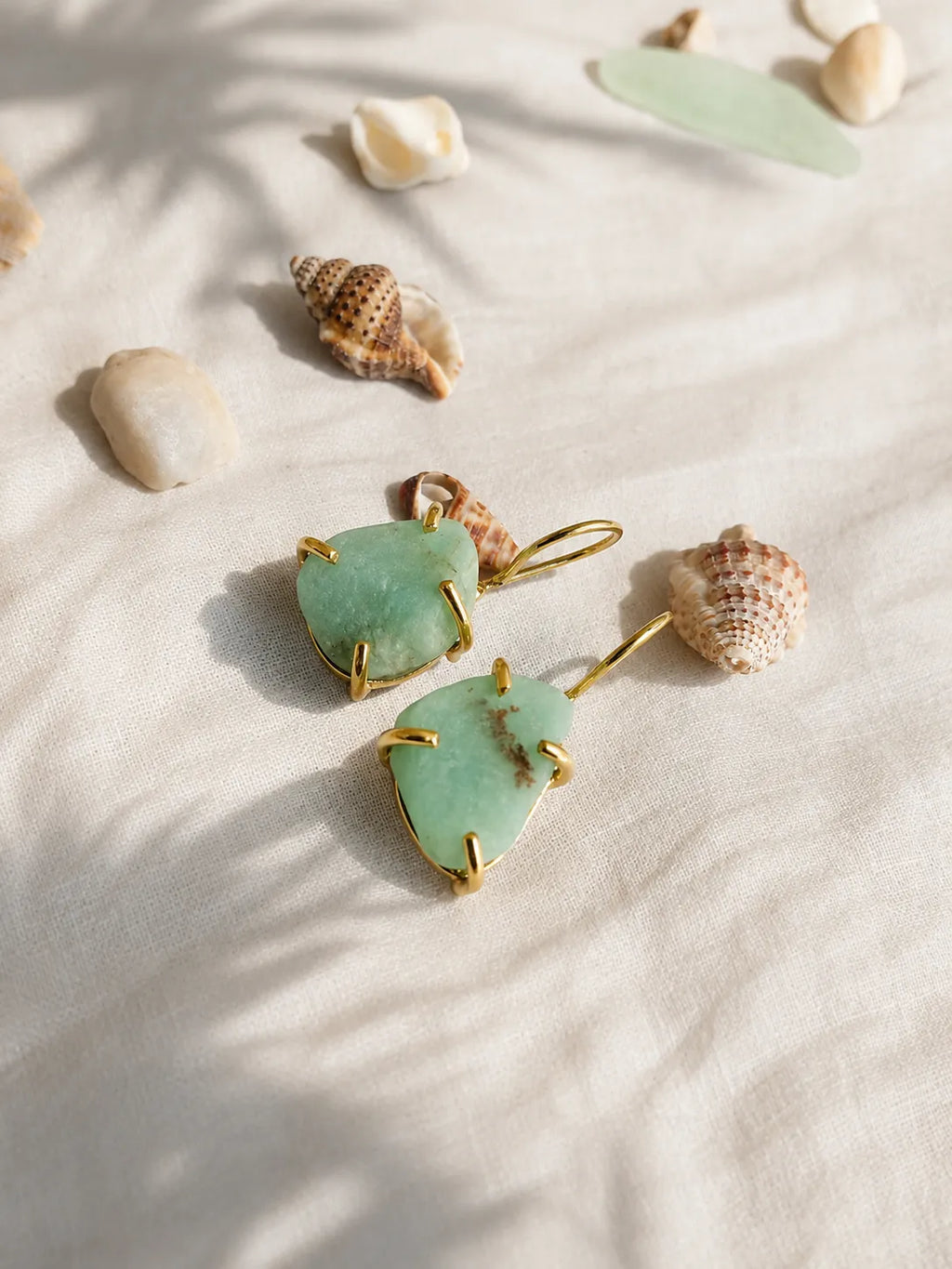 Sea Breeze Amazonite Gold Drop Earrings