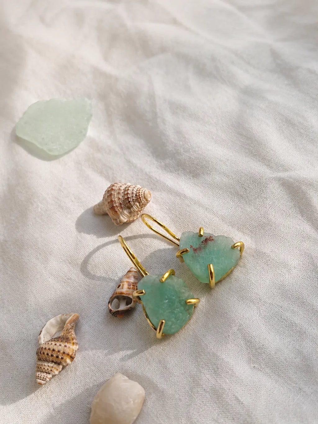 Sea Breeze Amazonite Gold Drop Earrings