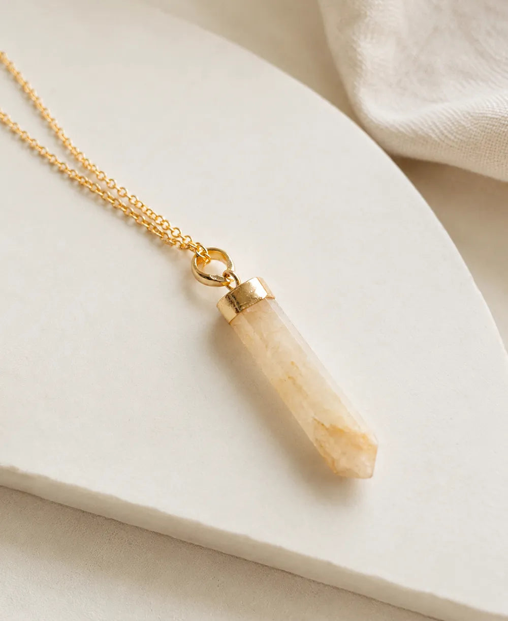 Natural Healing Crystal Pendant Necklace