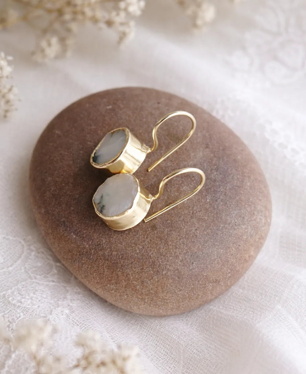 Dendritic Opal Drop Earrings