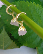 Petal Quartz 18K Gold-Plated Huggie Earrings