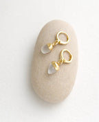 Clear Quartz Glow Drop Hoop Earrings