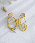 Raw Rose Quartz Spiral Wire Earrings