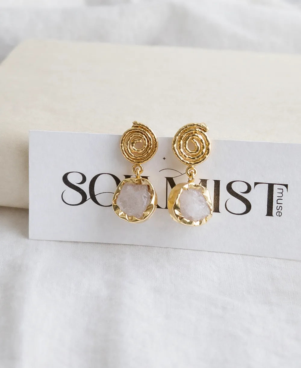 18K Gold-Plated Moonstone Drop Earrings