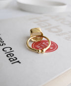 White Howlite Cushion Cut Gold Ring