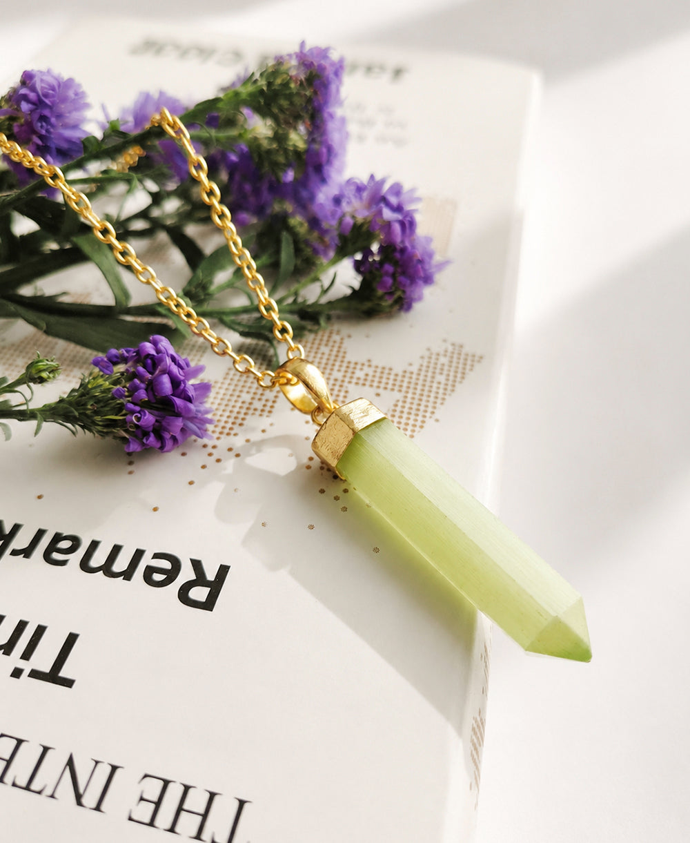 Lemon Jade Serenity Gold Necklace