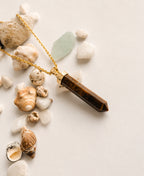 Tiger Eye Horizon Gold Necklace