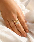 Luna Glow Raw Moonstone Adjustable Ring