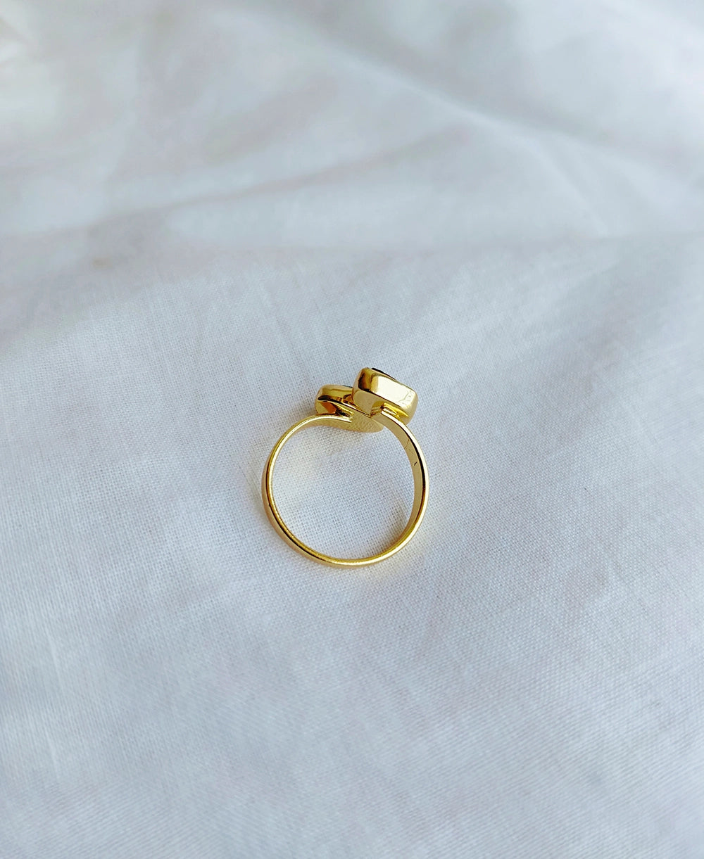 Garnet & Aquamarine Adjustable Ring