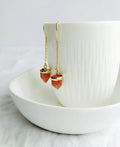 Elegant carnelian gemstone chain earrings for women