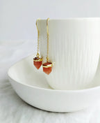Elegant carnelian gemstone chain earrings for women