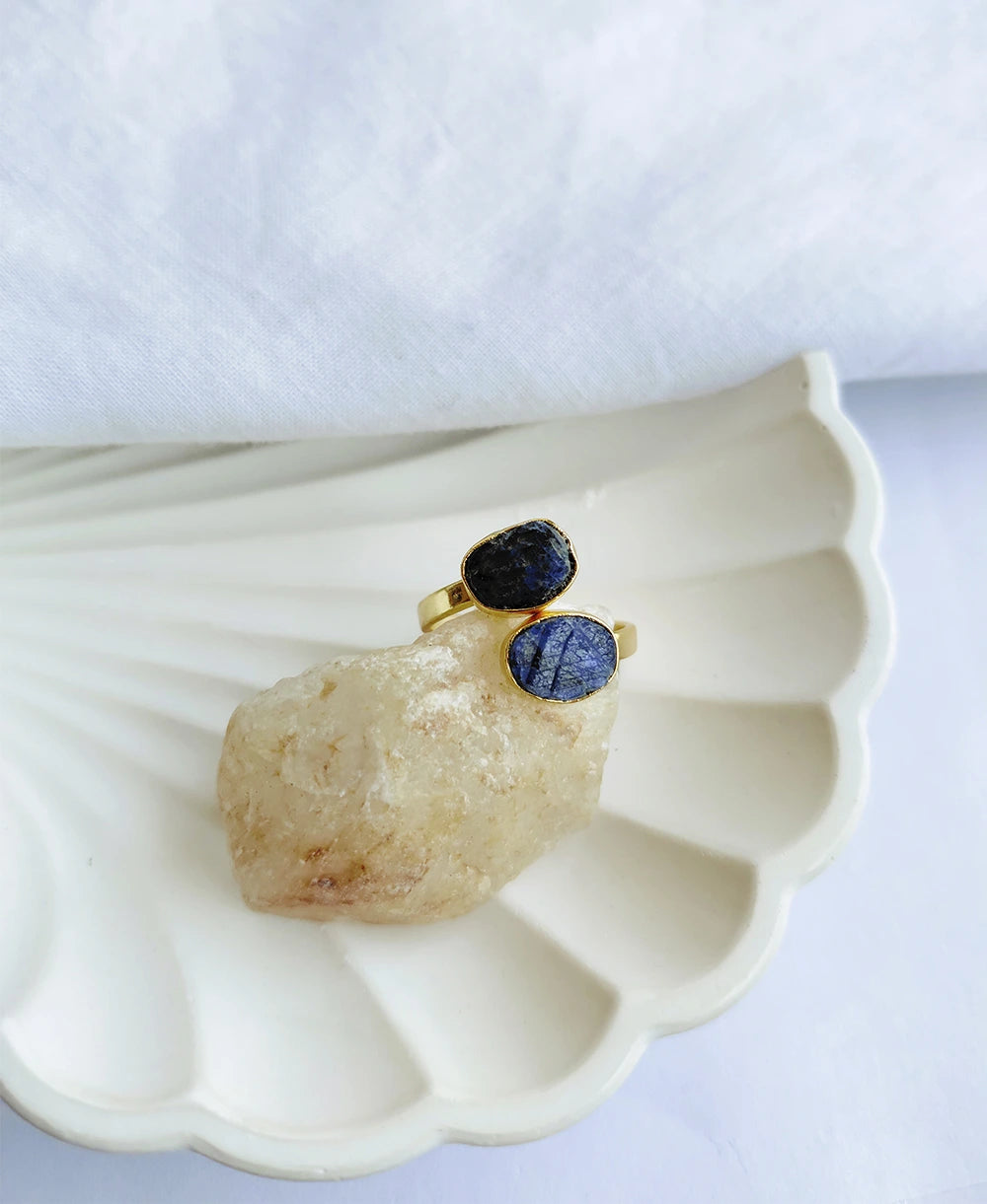 Blue Kyanite Calm Stone Adjustable Ring