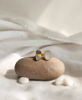 Moonstone, Smoky Quartz & Aquamarine Trio Adjustable Ring