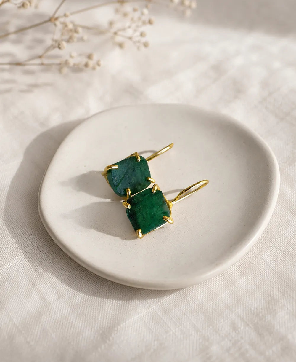 Emerald Regal Gold Earrings