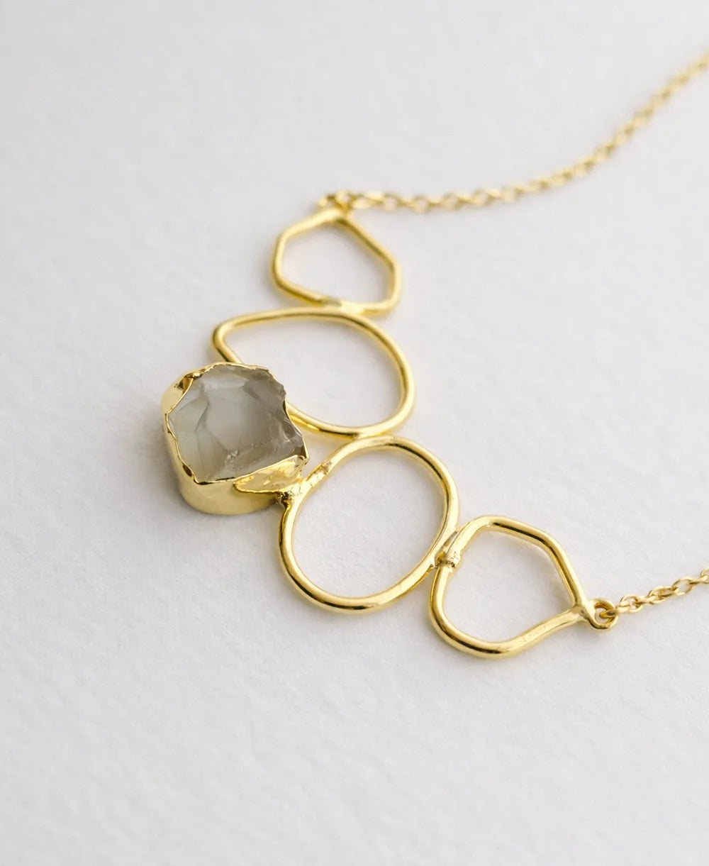 Smoky Quartz Multi-Loop Statement Necklace