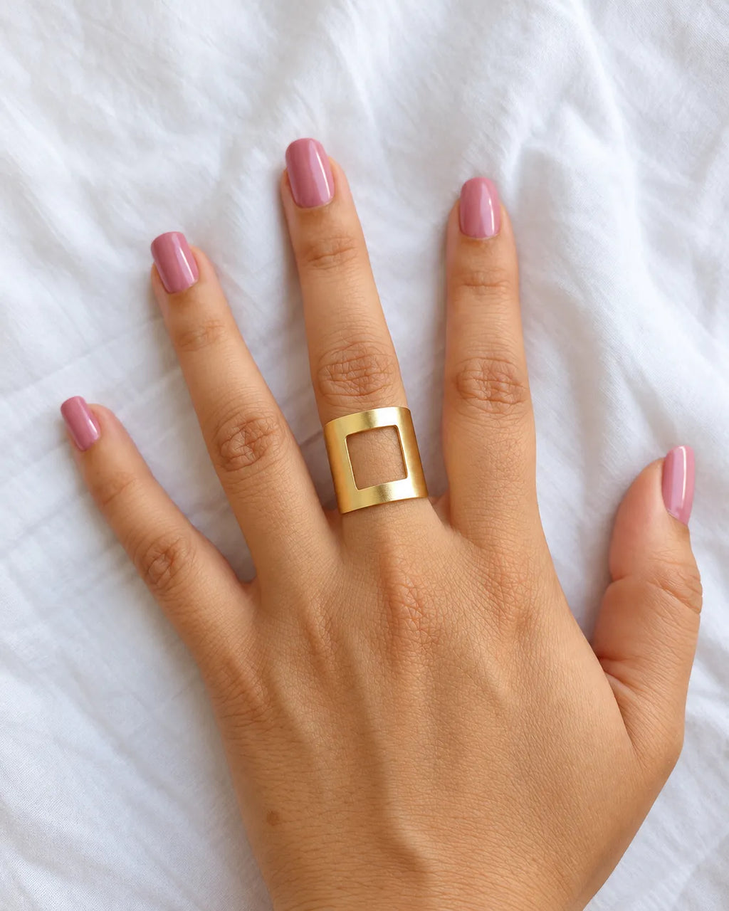 Solmist Muse 18K gold plated geometric cutout cuff ring, photo 2
