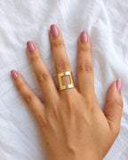Solmist Muse 18K gold plated geometric cutout cuff ring, photo 2