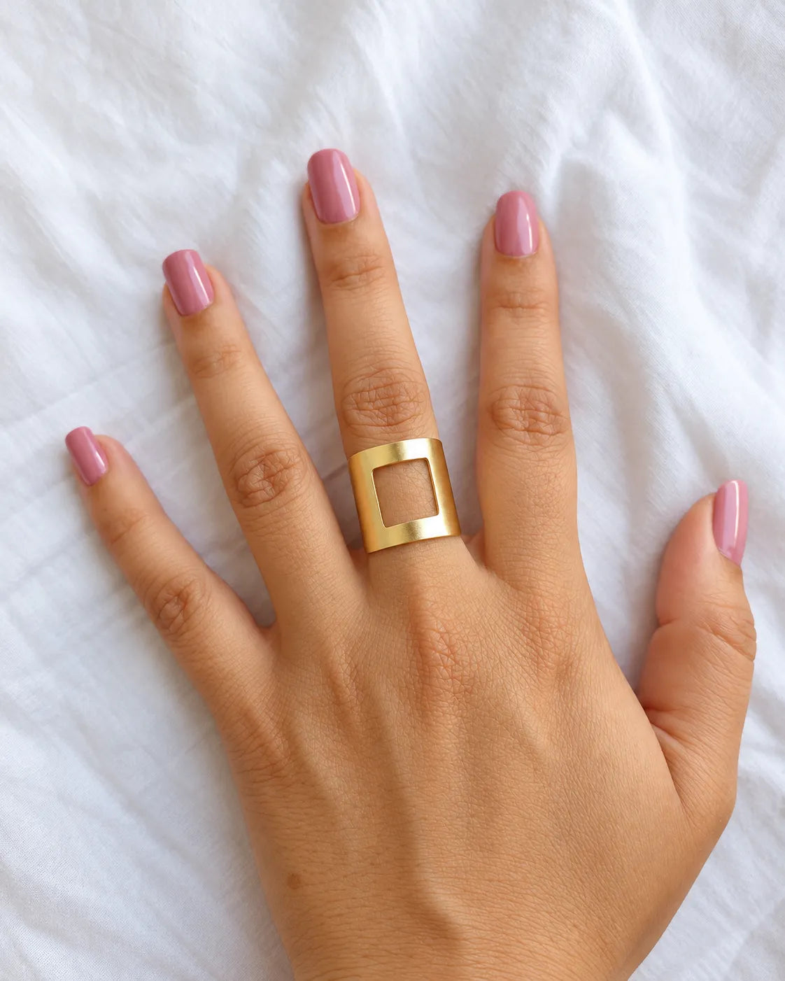 Solmist Muse 18K gold plated geometric cutout cuff ring, photo 2