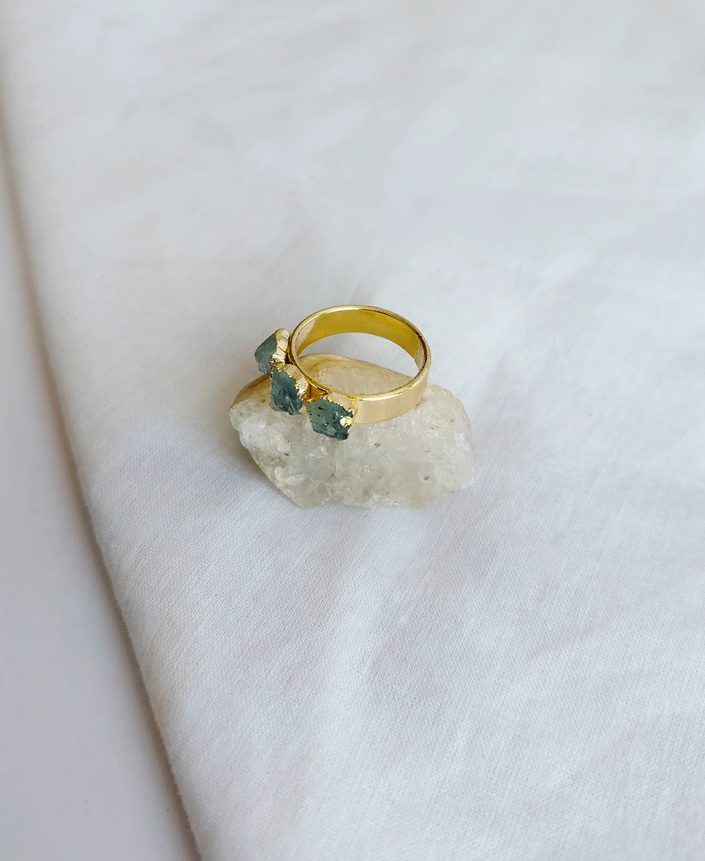 Aquamarine Twin Stone Ring