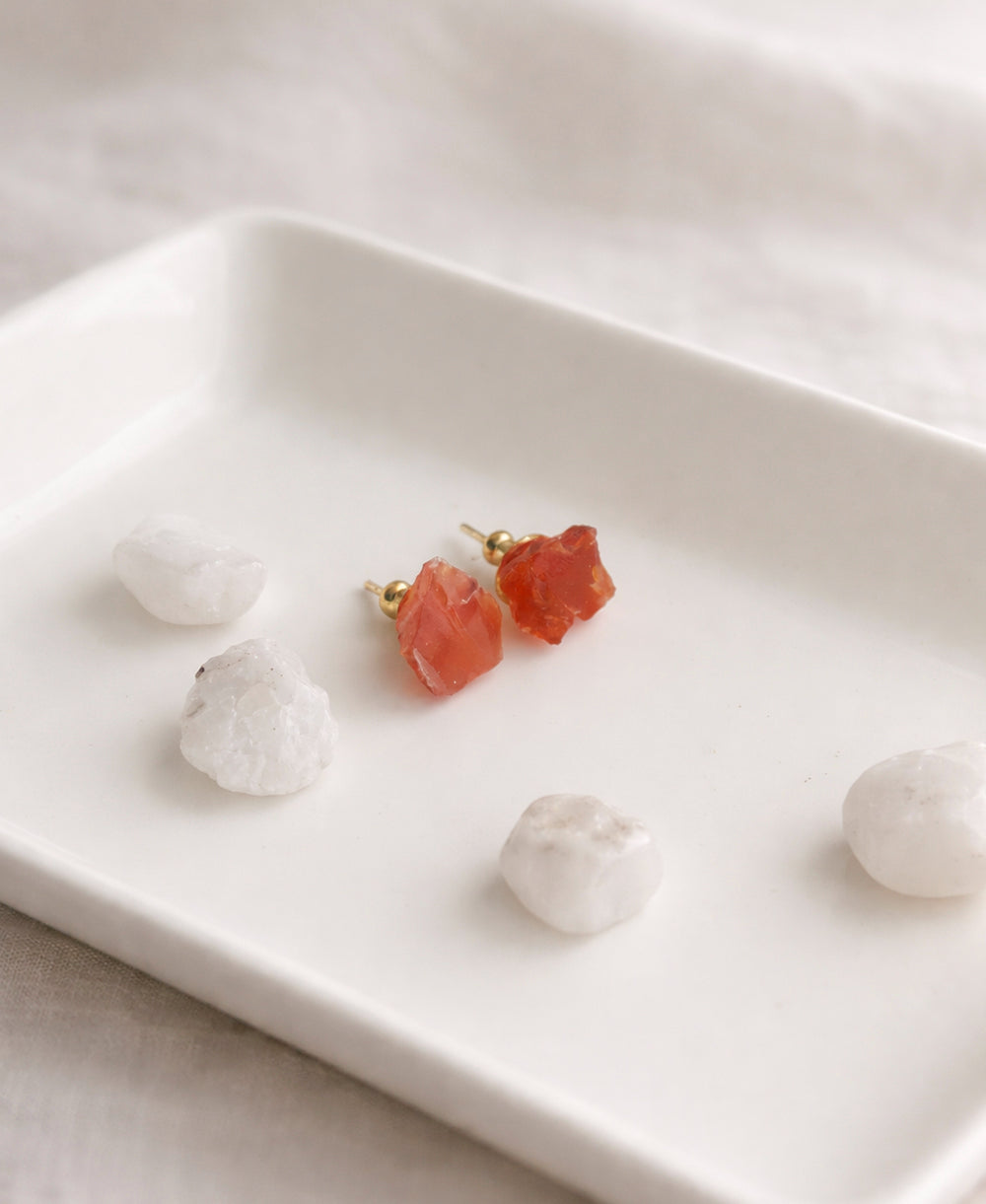 carnelian stud earrings