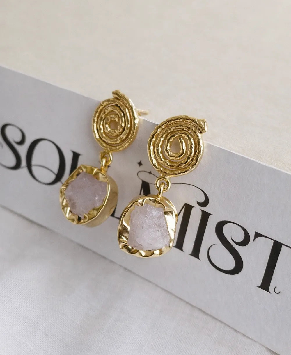 18K Gold-Plated Moonstone Drop Earrings