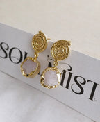 18K Gold-Plated Moonstone Drop Earrings
