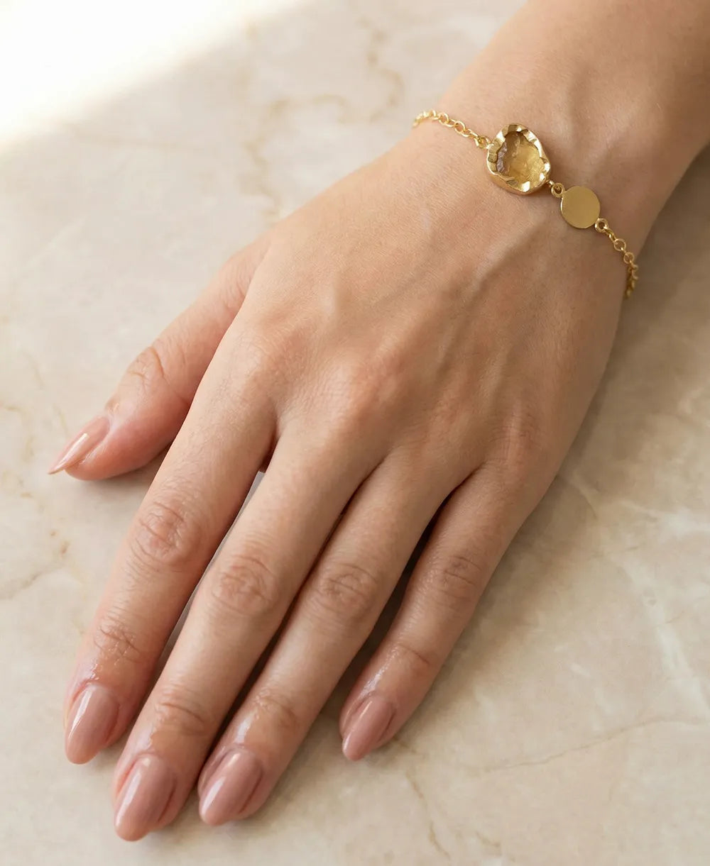 Raw Citrine Stone Bracelet