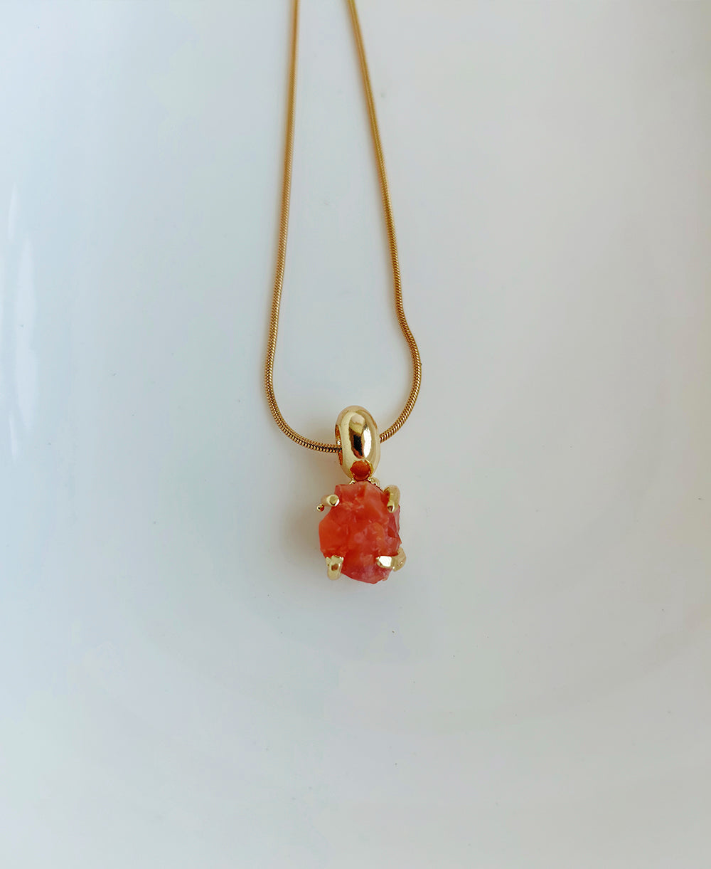 Sun Ember Carnelian 18K Gold Plated Necklace