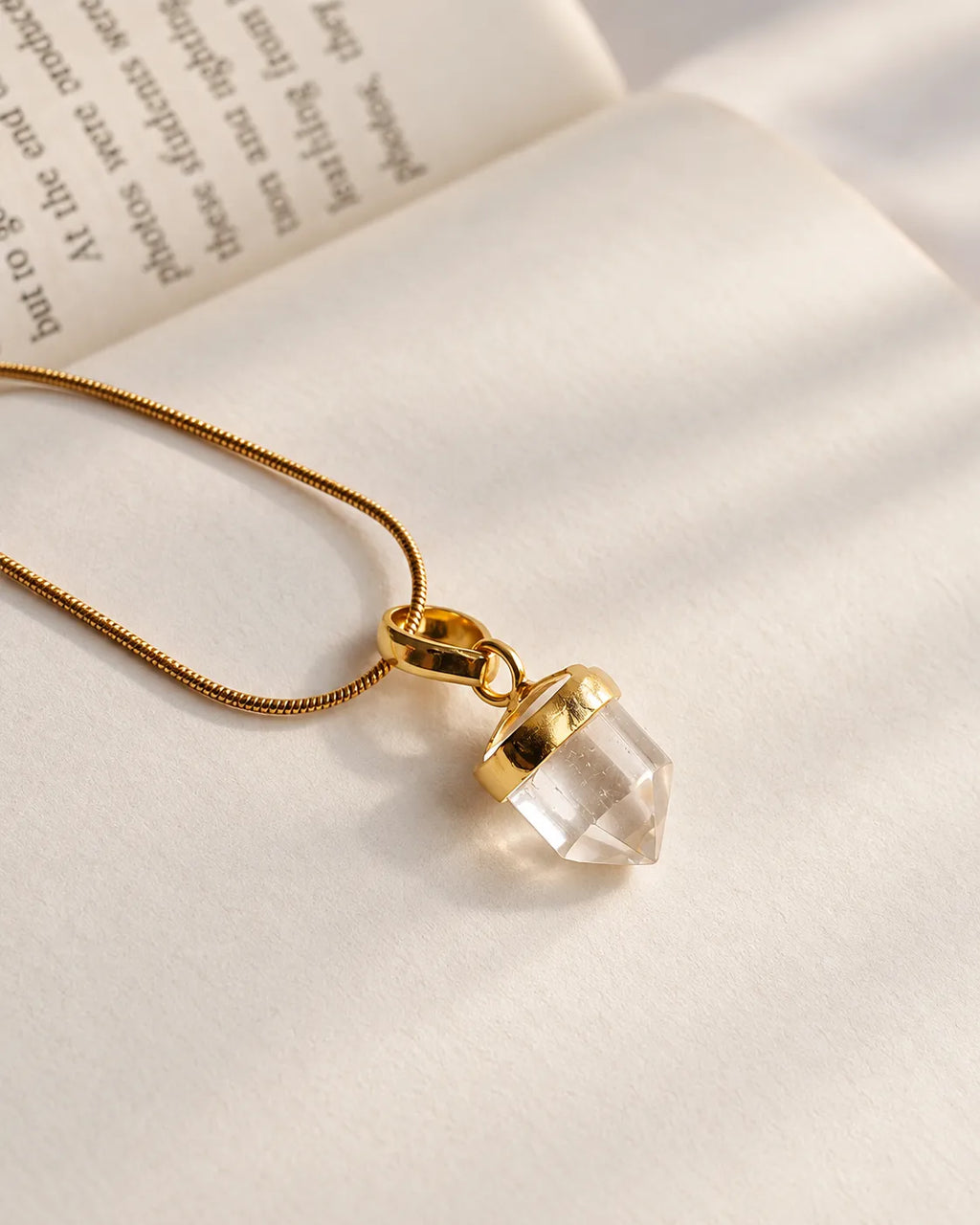 Clear Quartz pendant close-up