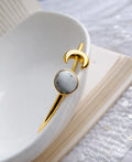 Howlite Moon Open Bangle
