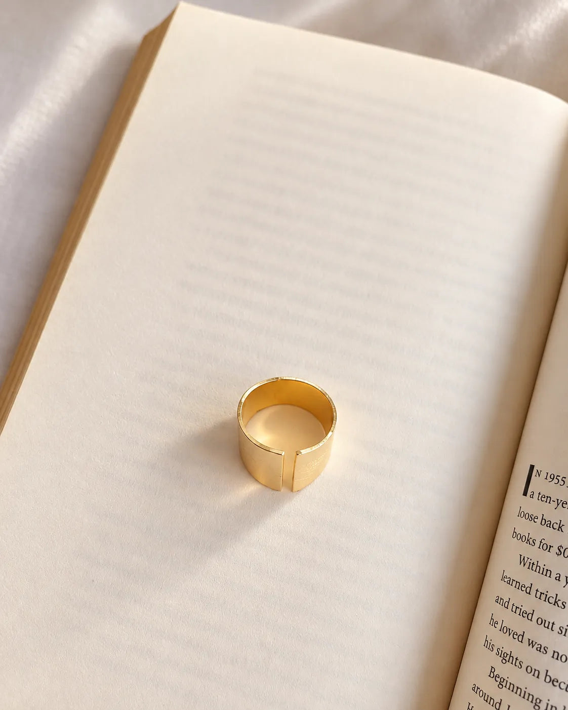Textured Gold Split Cuff Ring view 3