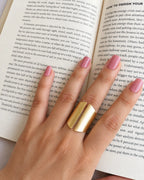 Textured Gold Split Cuff Ring view 4