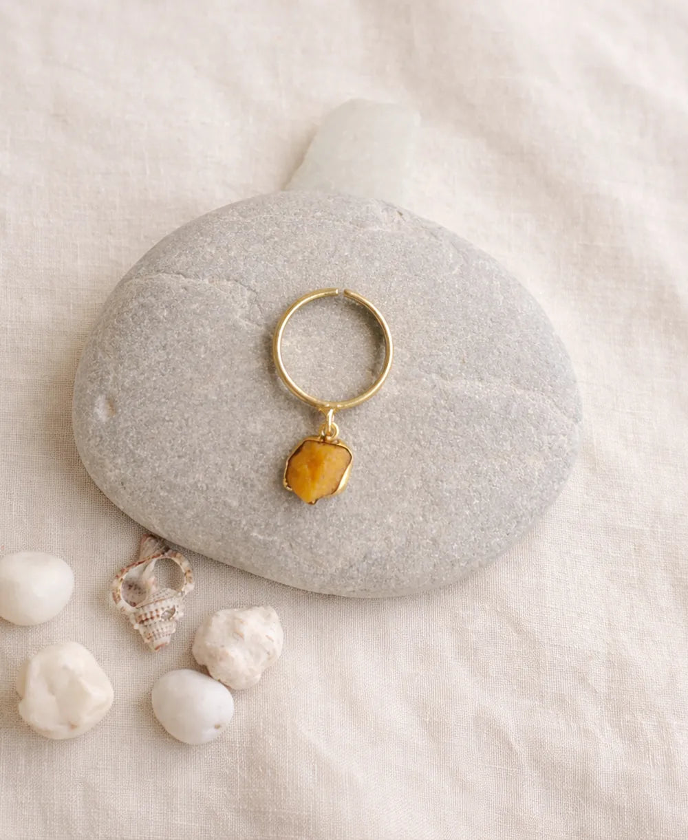 November Birthstone Citrine Adjustable Ring