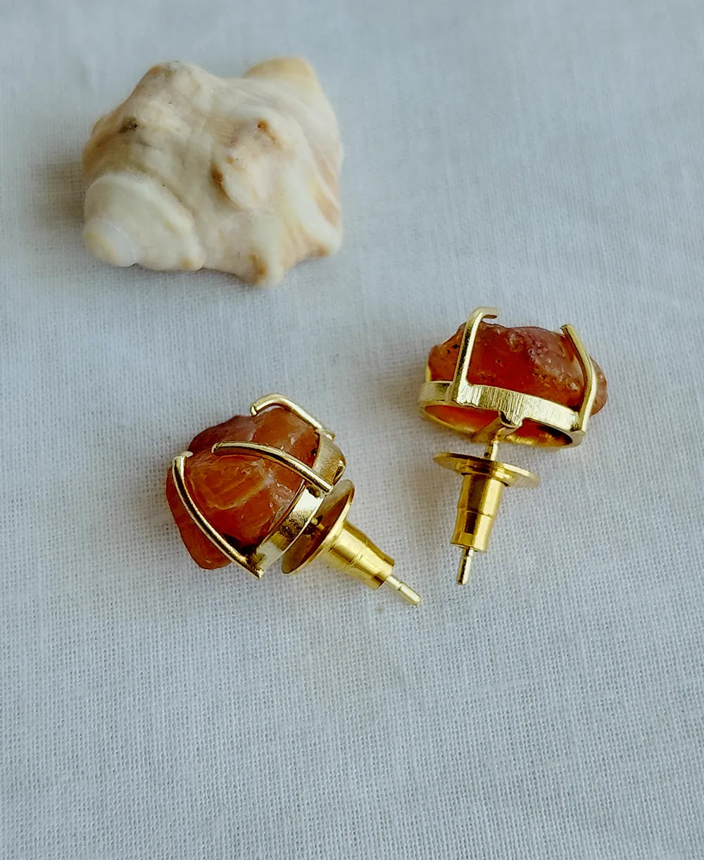 Boho Orange Carnelian Gemstone Earrings