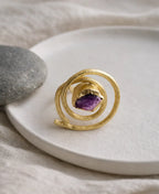 Amethyst Orbit Gold Ring