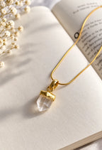 Clear Quartz Crystal Pendant Necklace