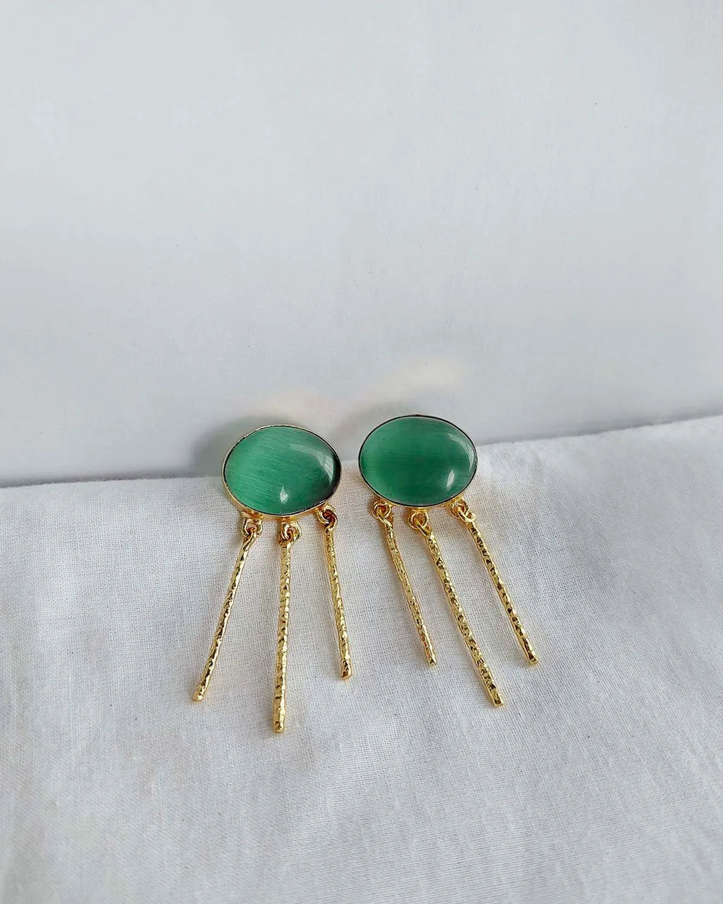 Green Aventurine Muse 18K Gold Plated Drop Earrings