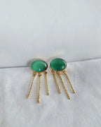 Green Aventurine Muse 18K Gold Plated Drop Earrings
