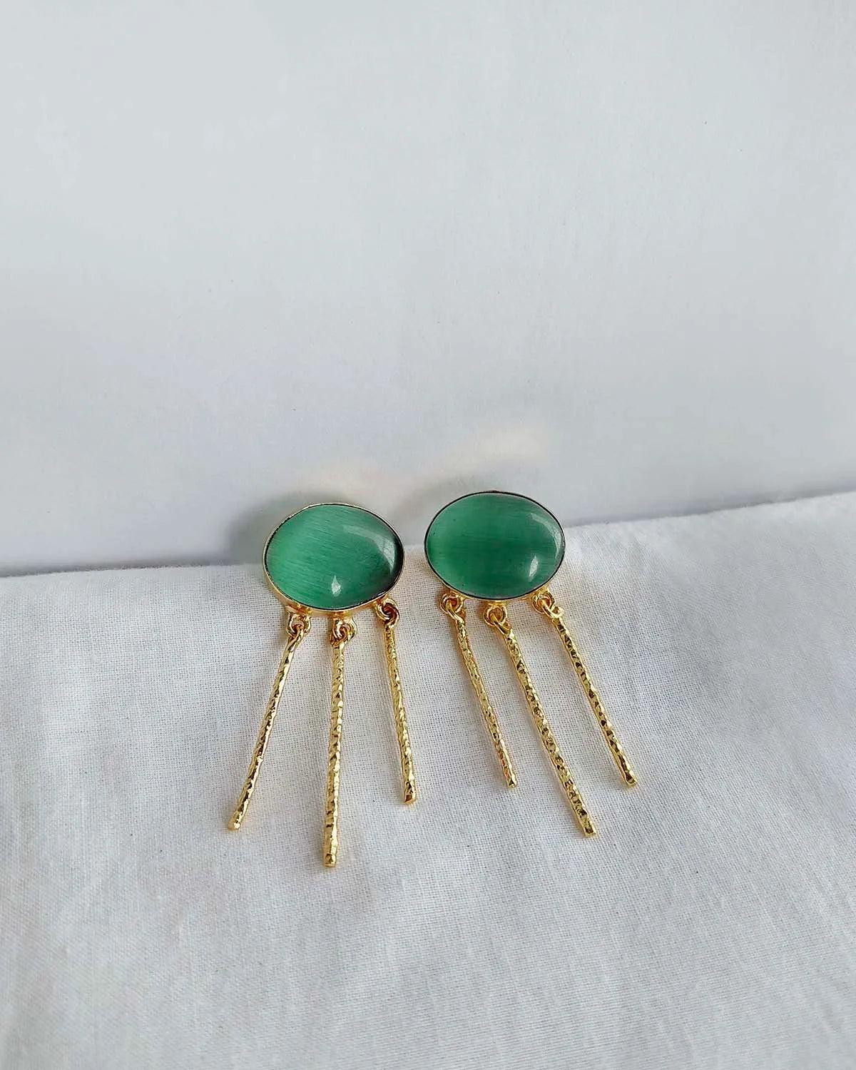 Green Aventurine Muse 18K Gold Plated Drop Earrings