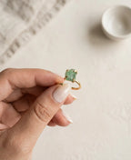 Green Aventurine Adjustable Gold Ring