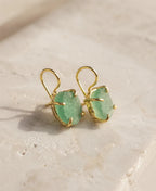 Aventurine Glow Gold Drop Earrings