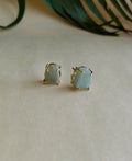 Amazonite Gold Stud Earrings