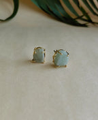 Amazonite Gold Stud Earrings