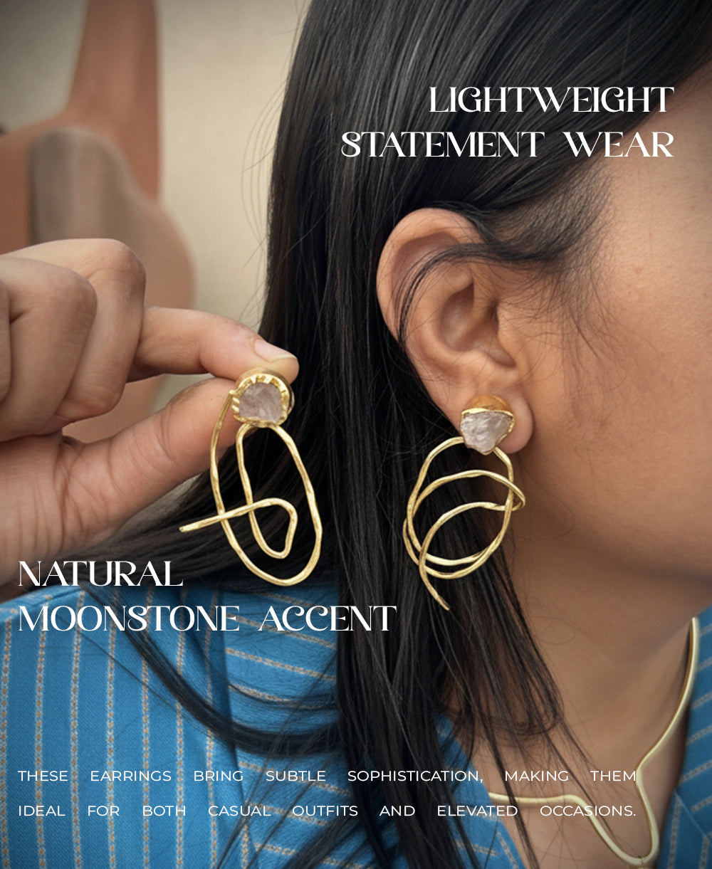 Raw Rose Quartz Spiral Wire Earrings