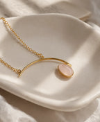 Love Curve Rose Quartz Necklace